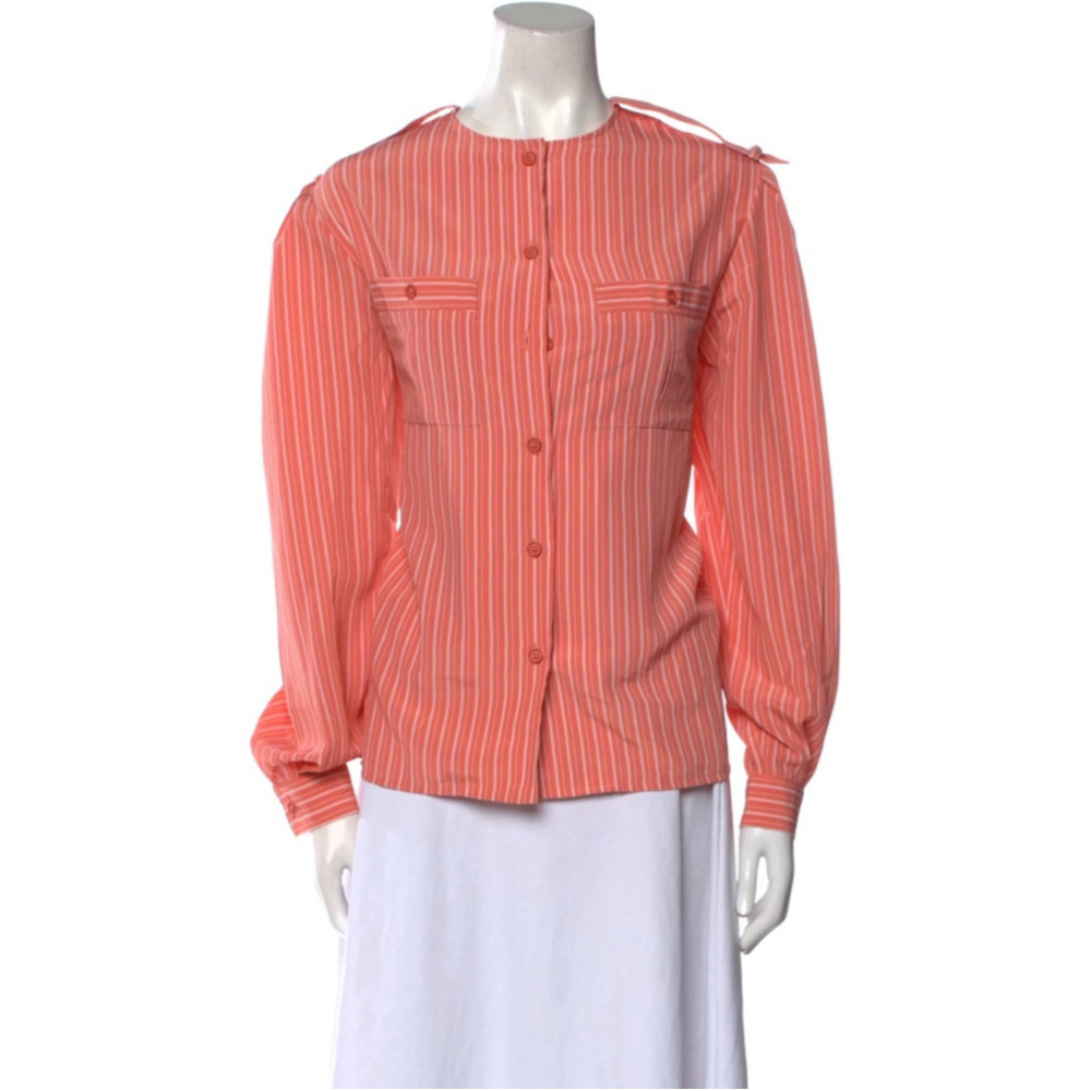Balenciaga Pour Gulfair Vintage 1980s 90s Button Up Shirt Women Size 40